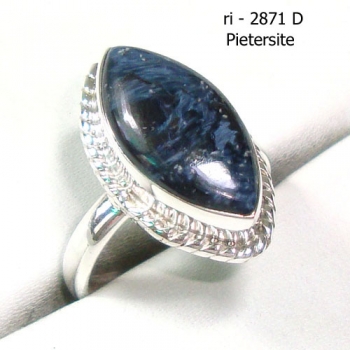 925 sterling silver pietersite ring